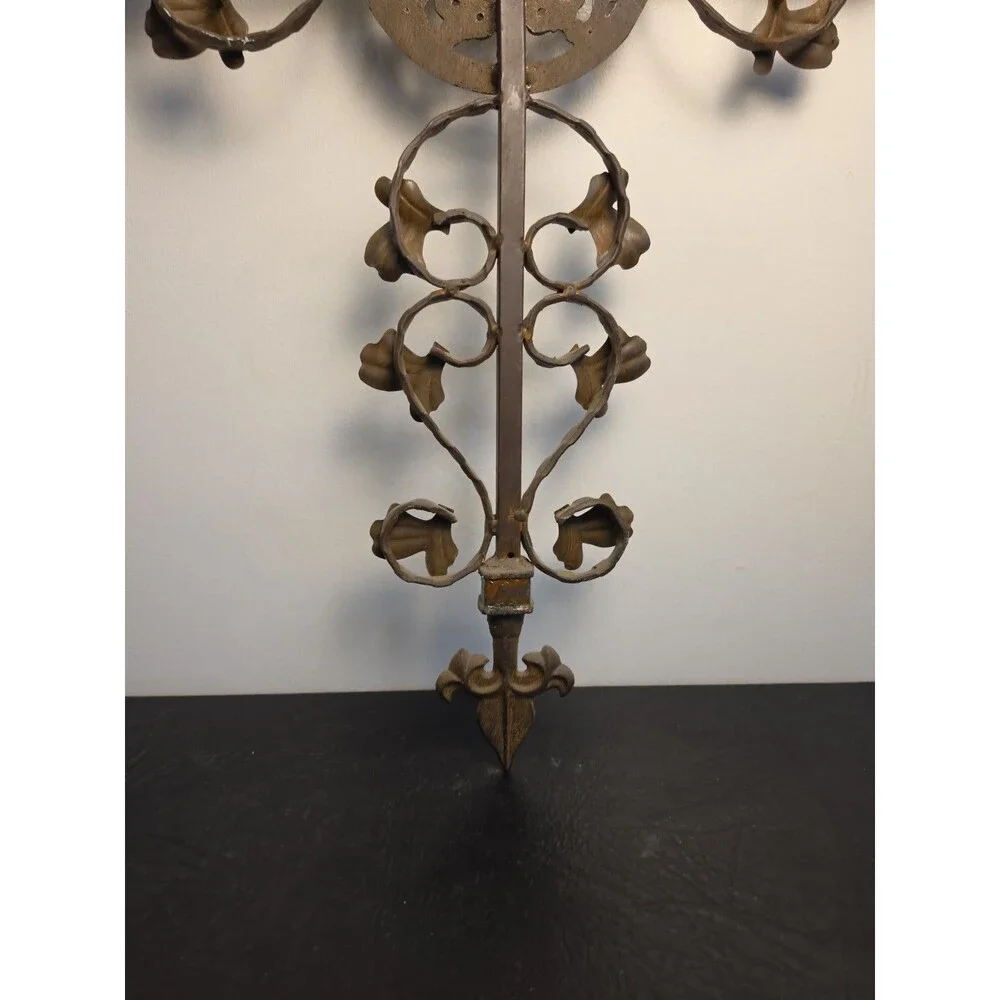 Vintage Heavy Cast Iron Cross Ornate Large 29.5